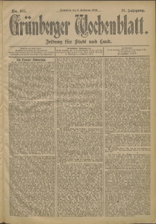 Gr&uuml;nberger Wochenblatt: Zeitung f&uuml;r Stadt und Land, No. 107. (6. September 1902)