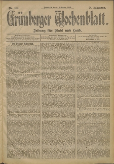 Grünberger Wochenblatt: Zeitung für Stadt und Land, No. 107. (6. September 1902)