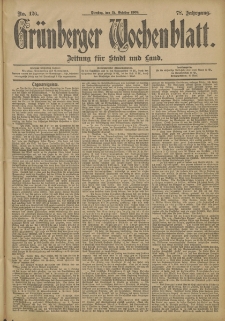 Gr&uuml;nberger Wochenblatt: Zeitung f&uuml;r Stadt und Land, No. 126 (21. October 1902)