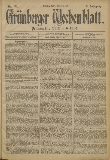 Gr&uuml;nberger Wochenblatt: Zeitung f&uuml;r Stadt und Land, No. 133 (6. November 1902)