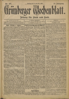 Gr&uuml;nberger Wochenblatt: Zeitung f&uuml;r Stadt und Land, No. 135 (11. November 1902)