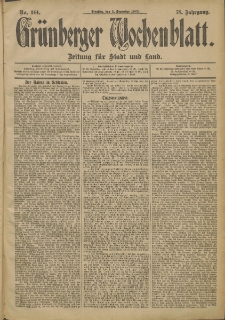 Gr&uuml;nberger Wochenblatt: Zeitung f&uuml;r Stadt und Land, No. 144 (2. December 1902)