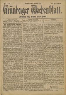 Gr&uuml;nberger Wochenblatt: Zeitung f&uuml;r Stadt und Land, No. 149 (13. December 1902)