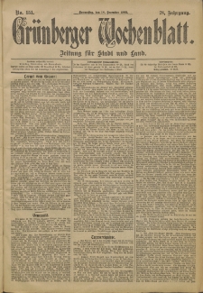 Gr&uuml;nberger Wochenblatt: Zeitung f&uuml;r Stadt und Land, No. 151 (18. December 1902)