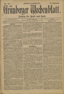 Gr&uuml;nberger Wochenblatt: Zeitung f&uuml;r Stadt und Land, No. 152 (20. December 1902)