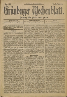 Gr&uuml;nberger Wochenblatt: Zeitung f&uuml;r Stadt und Land, No. 153 (23. December 1902)