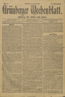 Grünberger Wochenblatt: Zeitung für Stadt und Land, No. 2. (4. Januar 1906)