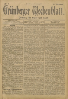 Grünberger Wochenblatt: Zeitung für Stadt und Land, No. 6. (13. Januar 1906)