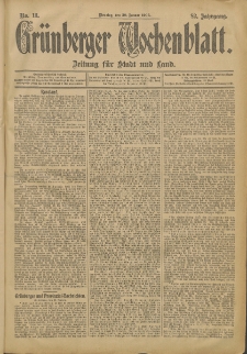 Grünberger Wochenblatt: Zeitung für Stadt und Land, No. 13. (30. Januar 1906)