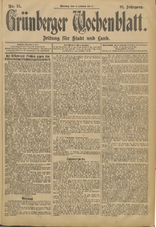 Grünberger Wochenblatt: Zeitung für Stadt und Land, No. 16. (6. Februar 1906)