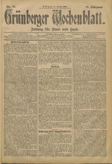 Grünberger Wochenblatt: Zeitung für Stadt und Land, No. 19. (13. Februar 1906)