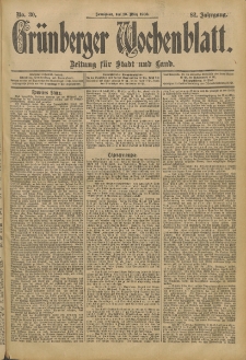 Grünberger Wochenblatt: Zeitung für Stadt und Land, No. 30. (10. März 1906)