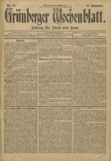 Grünberger Wochenblatt: Zeitung für Stadt und Land, No. 34. (20. März 1906)