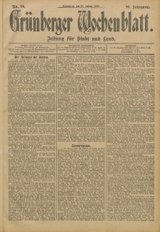 Grünberger Wochenblatt: Zeitung für Stadt und Land, No. 10. (23. Januar 1904)