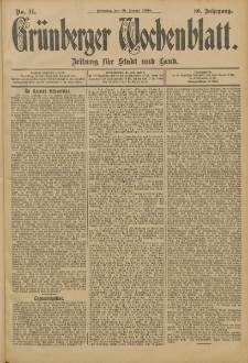 Gr&uuml;nberger Wochenblatt: Zeitung f&uuml;r Stadt und Land, No. 11. (26. Januar 1904)
