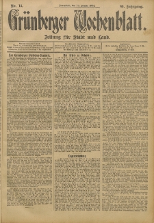 Grünberger Wochenblatt: Zeitung für Stadt und Land, No. 13. (30. Januar 1904)