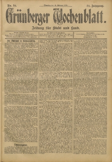 Grünberger Wochenblatt: Zeitung für Stadt und Land, No. 14. (2. Februar 1904)