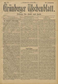 Gr&uuml;nberger Wochenblatt: Zeitung f&uuml;r Stadt und Land, No. 16. (6. Februar 1904)