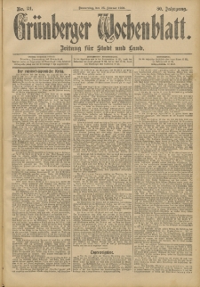 Grünberger Wochenblatt: Zeitung für Stadt und Land, No. 24. (25. Februar 1904)