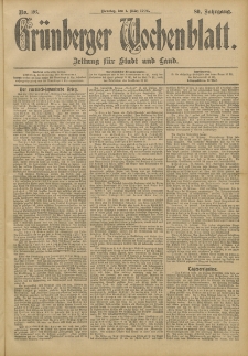 Gr&uuml;nberger Wochenblatt: Zeitung f&uuml;r Stadt und Land, No. 26. (1. M&auml;rz 1904)
