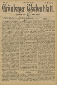 Grünberger Wochenblatt: Zeitung für Stadt und Land, No. 35. (22. März 1904)