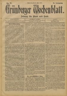 Grünberger Wochenblatt: Zeitung für Stadt und Land, No. 36. (24. März 1904)