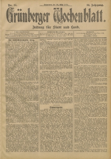 Grünberger Wochenblatt: Zeitung für Stadt und Land, No. 37. (26. März 1904)