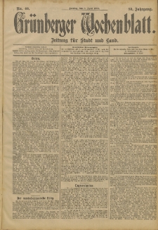 Grünberger Wochenblatt: Zeitung für Stadt und Land, No. 40. (3. April 1904)