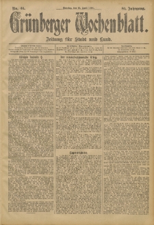 Gr&uuml;nberger Wochenblatt: Zeitung f&uuml;r Stadt und Land, No. 44. (12. April 1904)