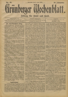 Grünberger Wochenblatt: Zeitung für Stadt und Land, No. 49. (23. April 1904)