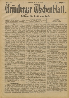 Grünberger Wochenblatt: Zeitung für Stadt und Land, No. 49. (23. April 1904)