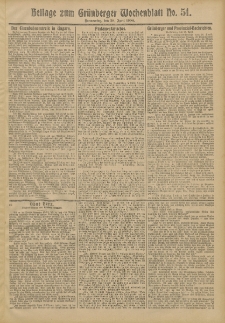 Gr&uuml;nberger Wochenblatt: Zeitung f&uuml;r Stadt und Land, No. 51. (28. April 1904)