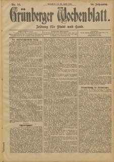 Grünberger Wochenblatt: Zeitung für Stadt und Land, No. 52. (30. April 1904)
