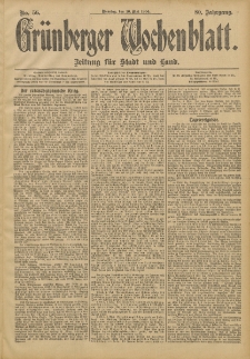 Gr&uuml;nberger Wochenblatt: Zeitung f&uuml;r Stadt und Land, No. 56. (10. Mai 1904)