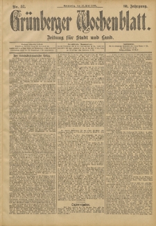 Grünberger Wochenblatt: Zeitung für Stadt und Land, No. 57. (12. Mai 1904)