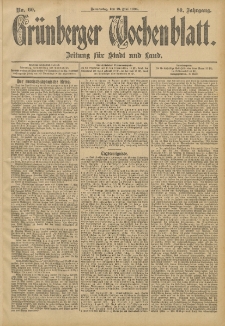 Gr&uuml;nberger Wochenblatt: Zeitung f&uuml;r Stadt und Land, No. 60. (19. Mai 1904)