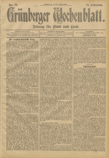 Grünberger Wochenblatt: Zeitung für Stadt und Land, No. 76. (25. Juni 1904)