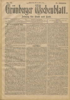 Grünberger Wochenblatt: Zeitung für Stadt und Land, No. 78. (30. Juni 1904)