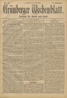 Grünberger Wochenblatt: Zeitung für Stadt und Land, No. 79. (2. Juli 1904)