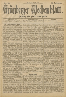 Gr&uuml;nberger Wochenblatt: Zeitung f&uuml;r Stadt und Land, No. 80. (5. Juli 1904)