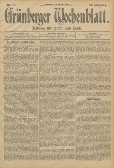 Gr&uuml;nberger Wochenblatt: Zeitung f&uuml;r Stadt und Land, No. 88. (23. Juli 1904)