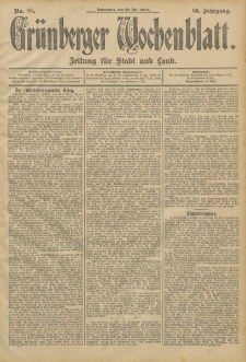 Grünberger Wochenblatt: Zeitung für Stadt und Land, No. 88. (23. Juli 1904)