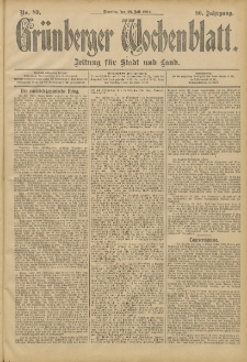Grünberger Wochenblatt: Zeitung für Stadt und Land, No. 89. (26. Juli 1904)