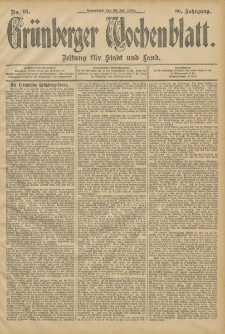 Gr&uuml;nberger Wochenblatt: Zeitung f&uuml;r Stadt und Land, No. 91. (30. Juli 1904)