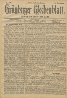 Grünberger Wochenblatt: Zeitung für Stadt und Land, No. 98. (16. August 1904)