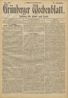 Grünberger Wochenblatt: Zeitung für Stadt und Land, No. 101. (23. August 1904)