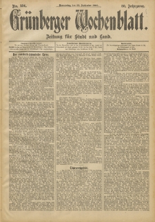 Grünberger Wochenblatt: Zeitung für Stadt und Land, No. 114. (22. September 1904)