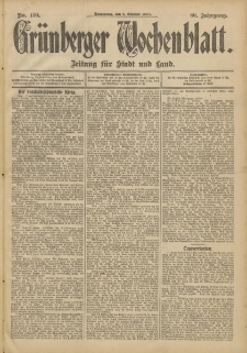 Grünberger Wochenblatt: Zeitung für Stadt und Land, No. 120. (6. Oktober 1904)