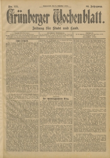 Grünberger Wochenblatt: Zeitung für Stadt und Land, No. 121. (8. Oktober 1904)