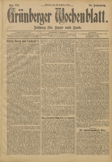 Grünberger Wochenblatt: Zeitung für Stadt und Land, No. 125. (16. Oktober 1904)